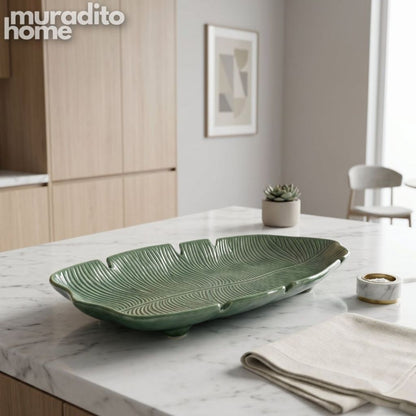 Muraditohome Botanical Leaf Ceramic Serving Plates