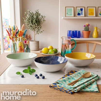 Muraditohome Minamalist Two-Tone Ceramic Bowl 5x1.5 inches