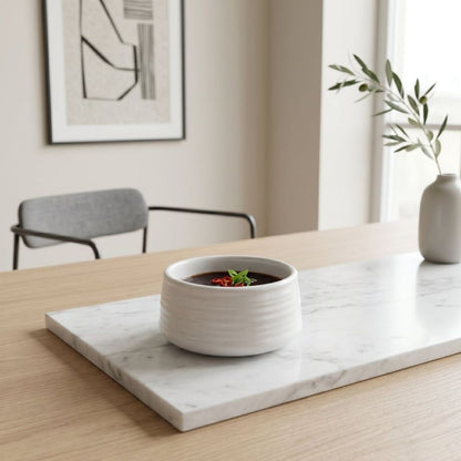 Muraditohome Aesthetic Ribbed Ceramic Dip Sauce 2.25x1.5 inches