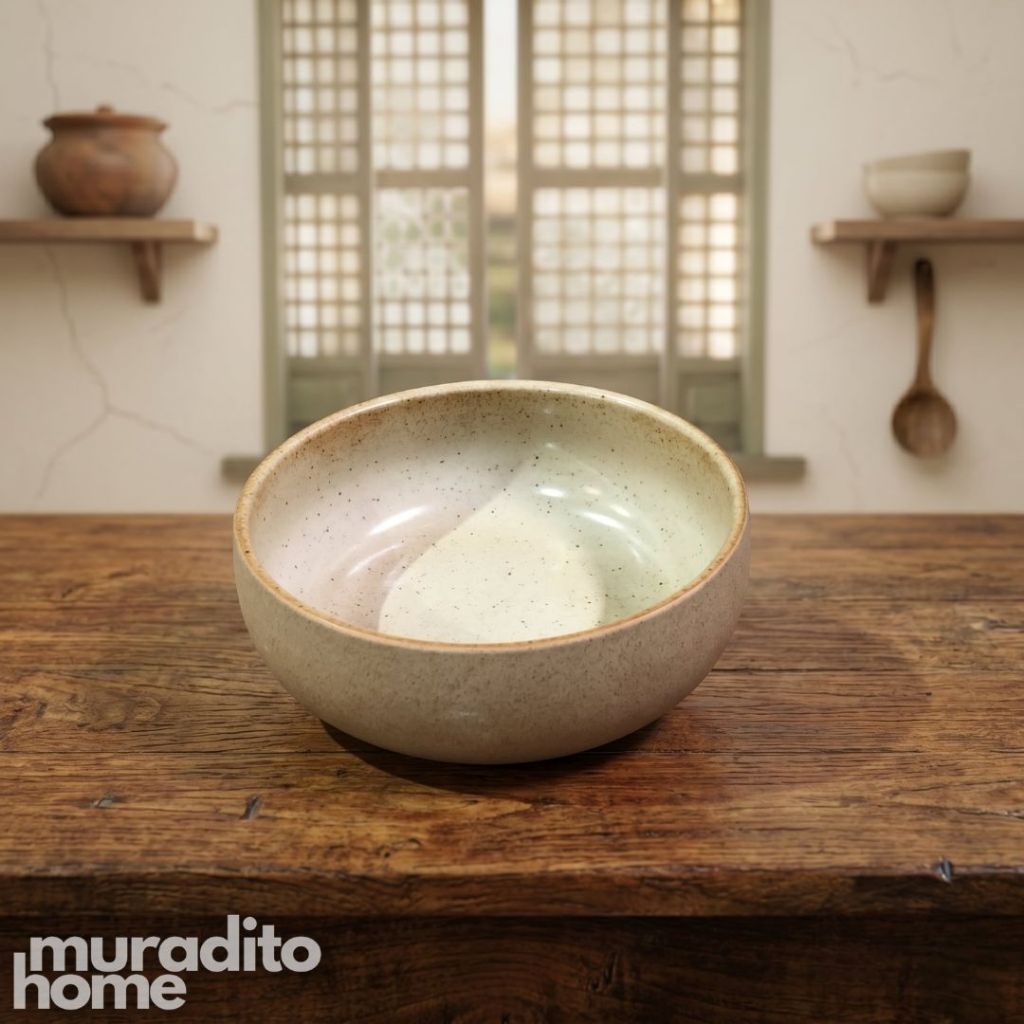 Muraditohome Aesthetic Two-Tone Stoneware Bowl 5x2 inches