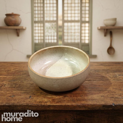 Muraditohome Aesthetic Two-Tone Stoneware Bowl 5x2 inches