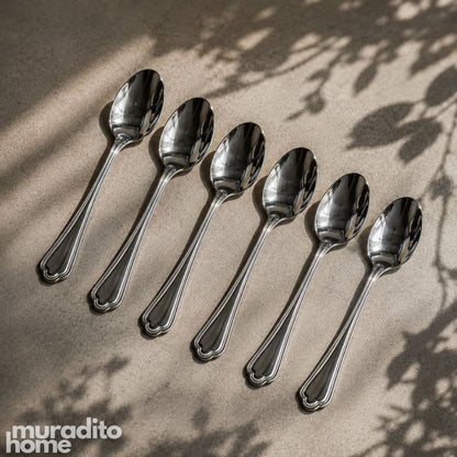 Muraditohome Elegant Beaded Stainless Steel Flatware High Quality Classic Dining Utensils
