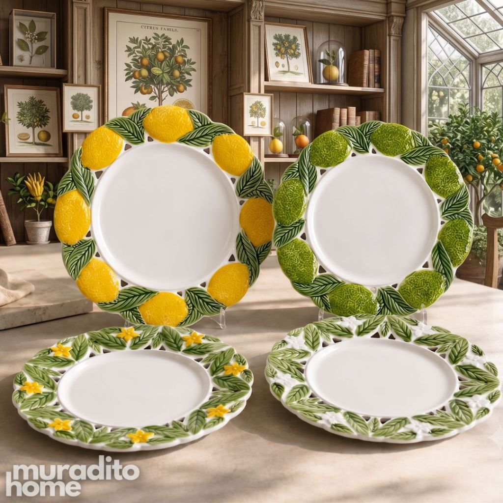 Muraditohome Amalfi Lemon & Lime  Premium Porcelain Dinnerware Collection