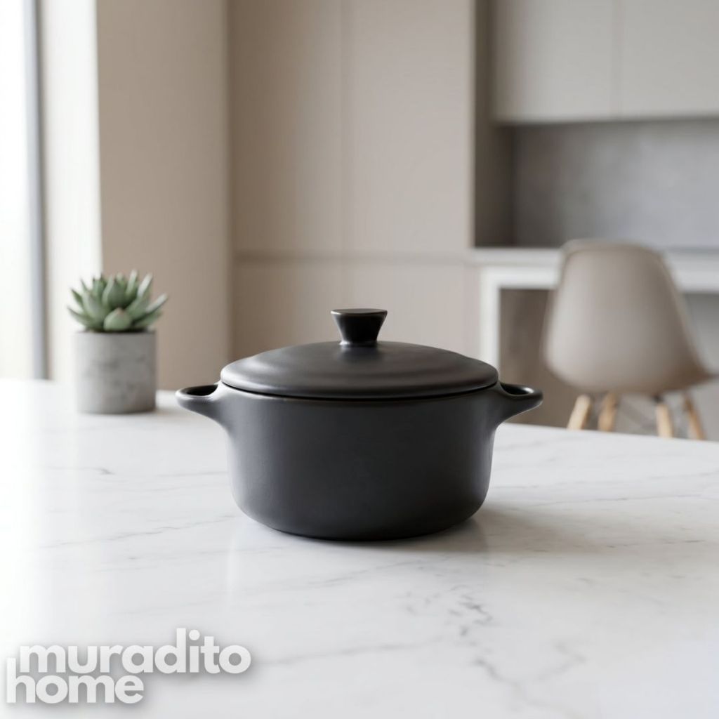 Muraditohome French Ceramic Mini Bowl with Lid 5x4x2.5 inches