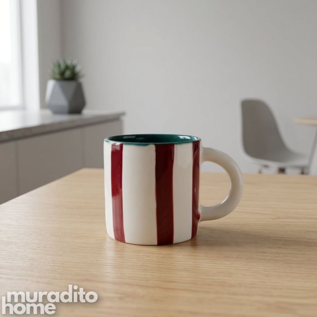 Muraditohome Alara Striped Ceramic Mug 150 ml