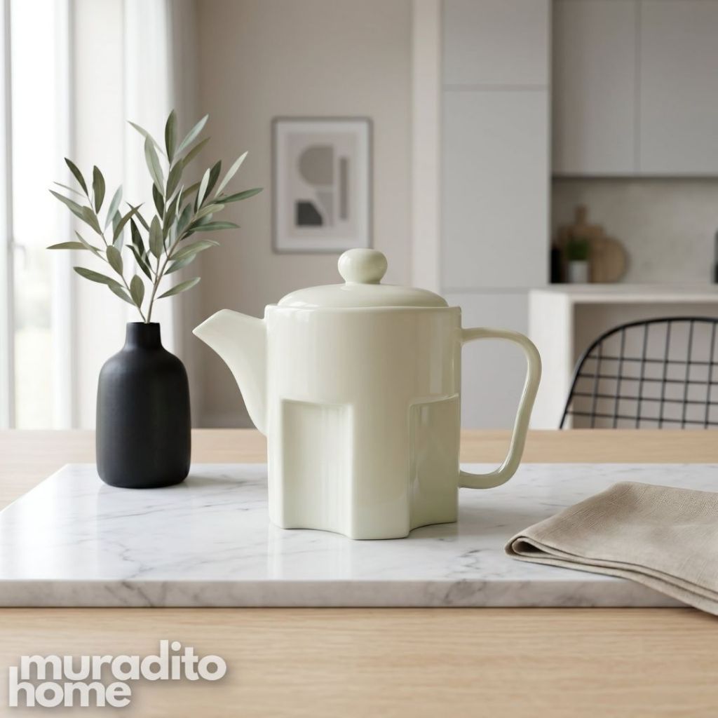 Muraditohome Modern Geometric Ceramic Teapot 330 ml