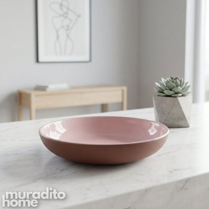 Muraditohome Premium Two-Tone Ceramic Pasta Bowl 8.5x1.75 inches
