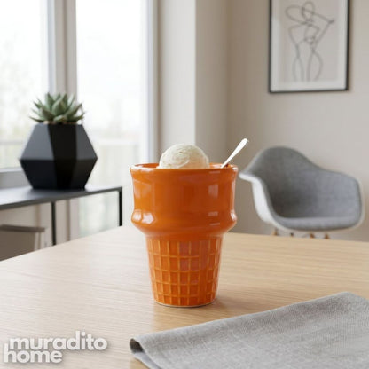 Muraditohome Ceramic Ice Cream Cone Dessert Cup Collection
