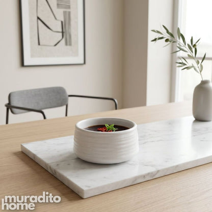 Muraditohome Aesthetic Ribbed Ceramic Dip Sauce 2.25x1.5 inches