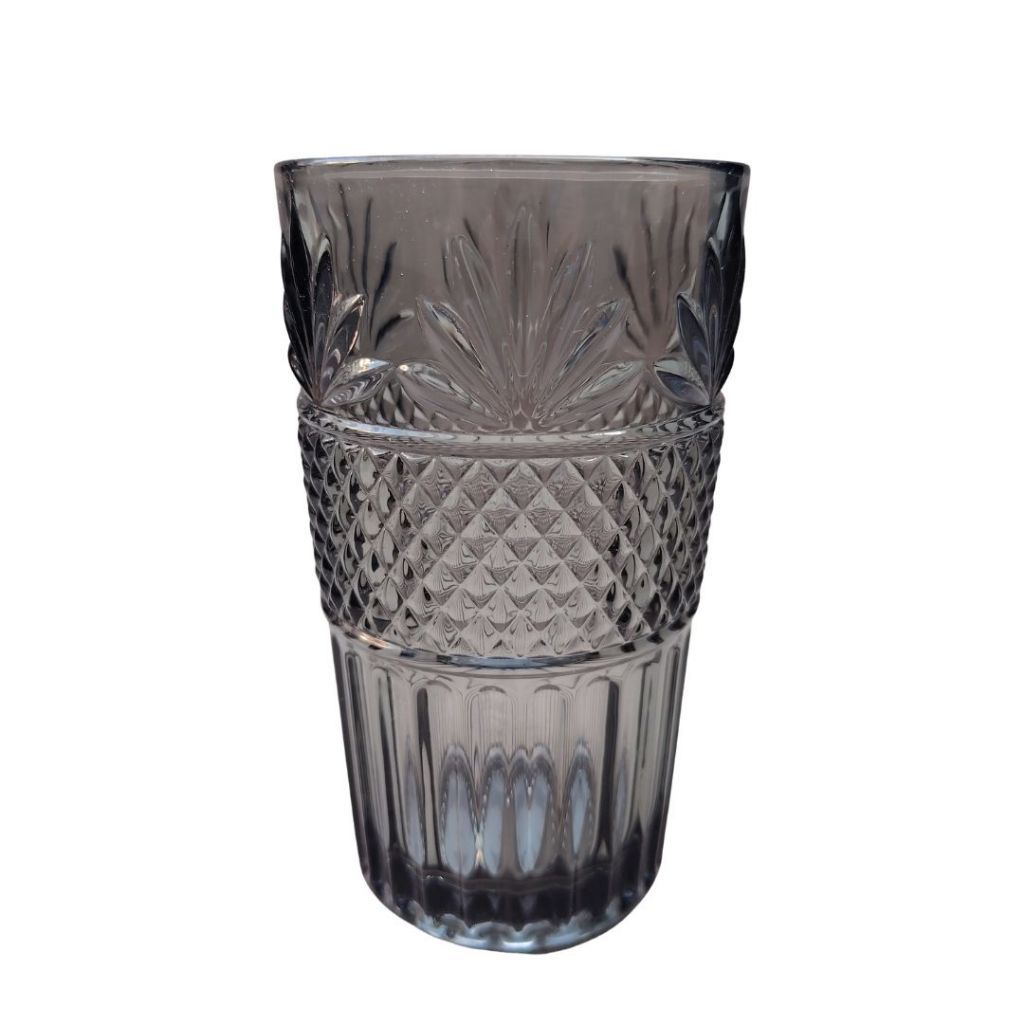Muraditohome Dorian Ash Glassware Collection | Premium Vintage Multi-Textured Smoke Grey Glass