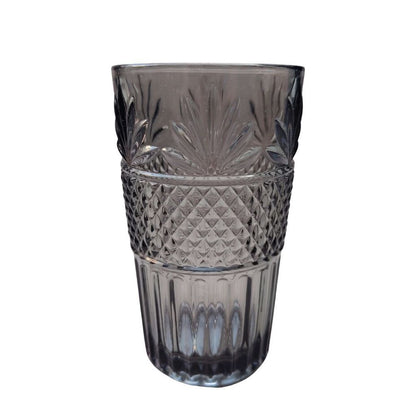 Muraditohome Dorian Ash Glassware Collection | Premium Vintage Multi-Textured Smoke Grey Glass