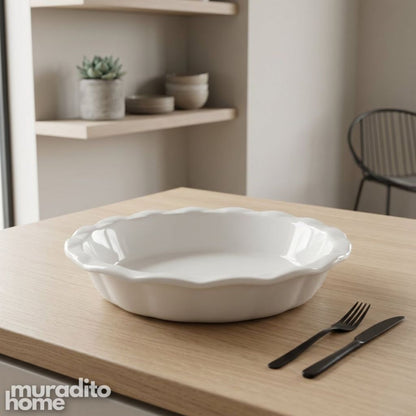 Muraditohome Premium Ceramic Serving Plate 10.75x2.25 inches