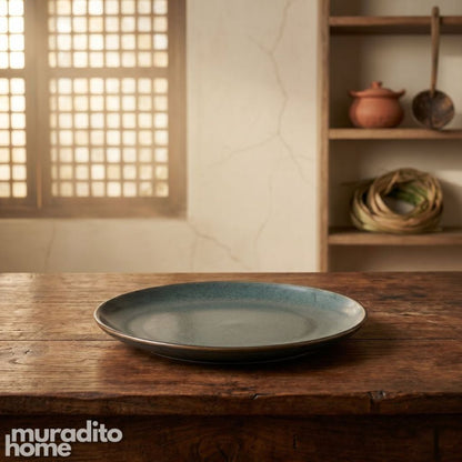 Muraditohome Premium Rustic Blue Stoneware Dinnerware Collection
