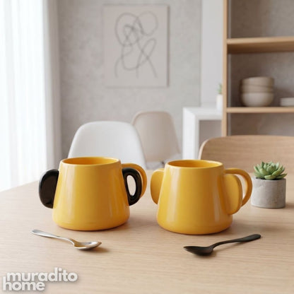 Muraditohome Cute Double-Handle Ceramic Mug 310 ml