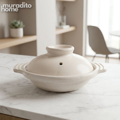 Muraditohome Aesthetic Ceramic Oval Lidded Casserole Dish Minimalist Cream Serving Pot with Lid