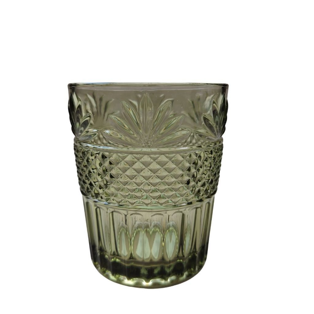 Muraditohome Dorian Moss Glassware Collection | Premium Vintage Multi-Textured Green Glass