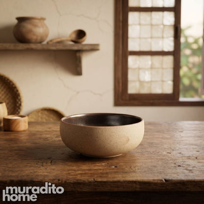 Muraditohome Aesthetic Two-Tone Stoneware Bowl 5x2 inches
