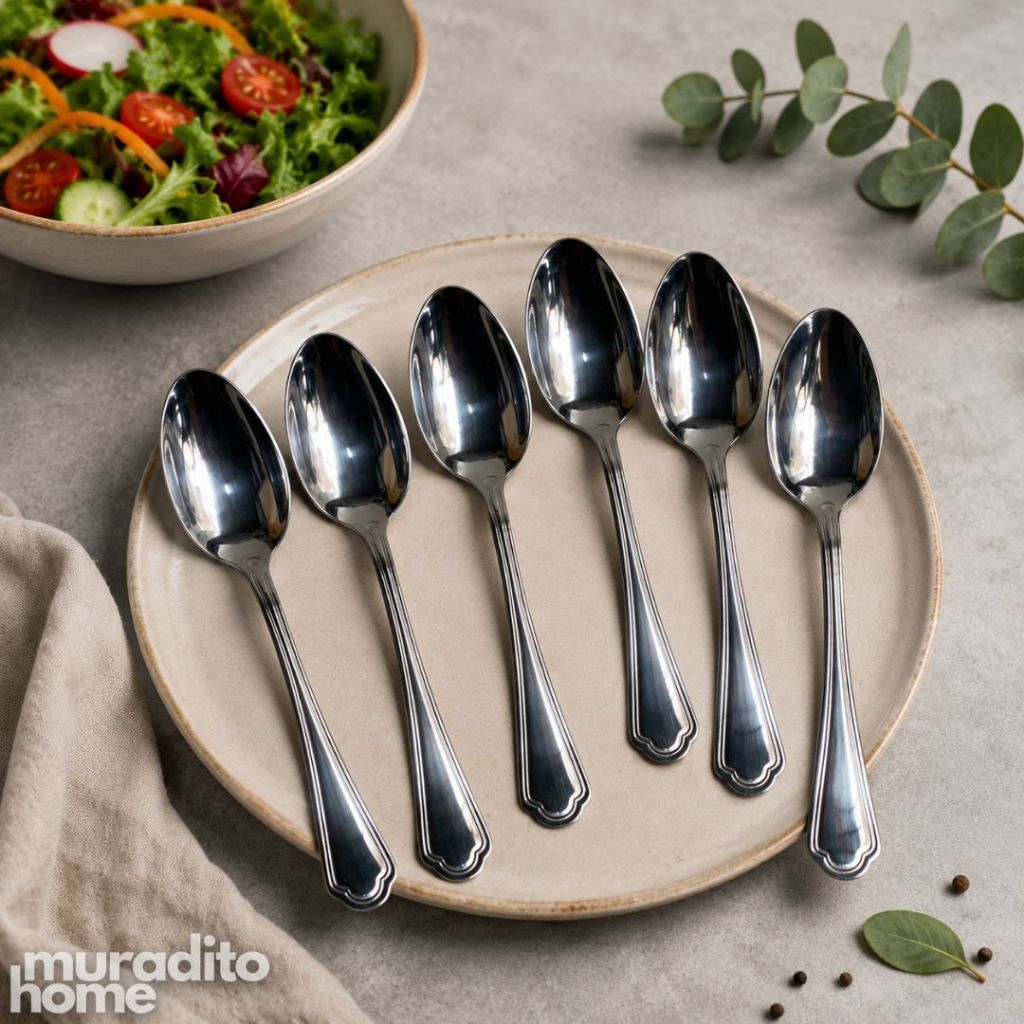 Muraditohome Elegant Beaded Stainless Steel Flatware High Quality Classic Dining Utensils