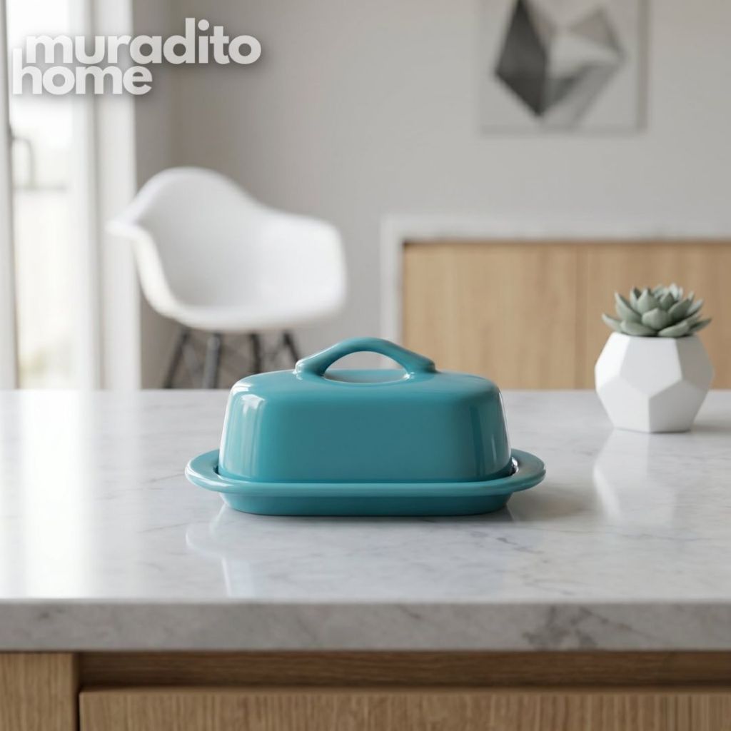 Muraditohome Minimalist Butter Dish with Handle Lid 5x2.75x2.25 inches