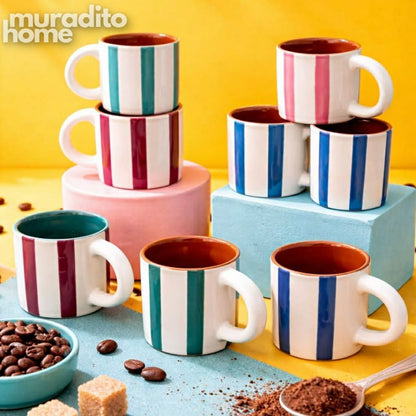 Muraditohome Alara Striped Ceramic Mug 150 ml
