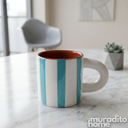 Muraditohome Alara Striped Ceramic Mug 150 ml