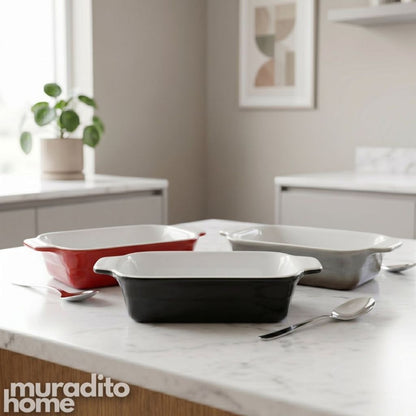 Muraditohome Premium Rectangular Ceramic Serving Dish 8.5x4x2 inches