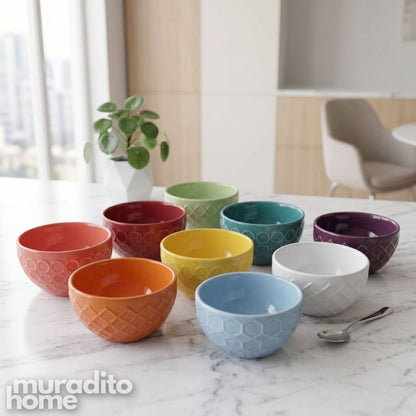 Muraditohome Mini Textured Ceramic Dessert Bowl 3.5x2 in