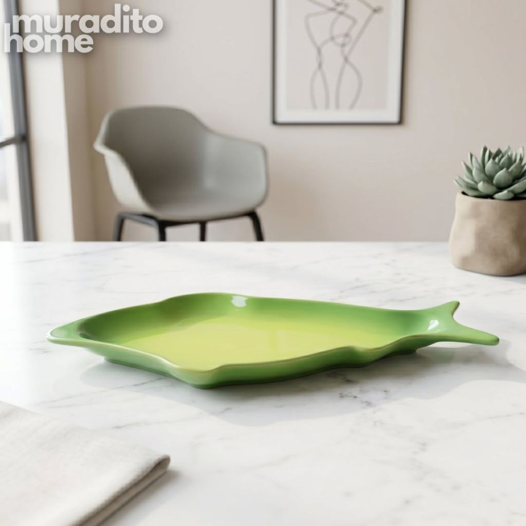 Muraditohome Pescado Fish Shaped Ceramic Serving Platter Collection