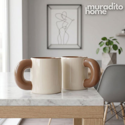 Muraditohome remium Garab & Elvira Ceramic Mug 570ml | Extra Large Thick Handle Tea & Coffee Cup