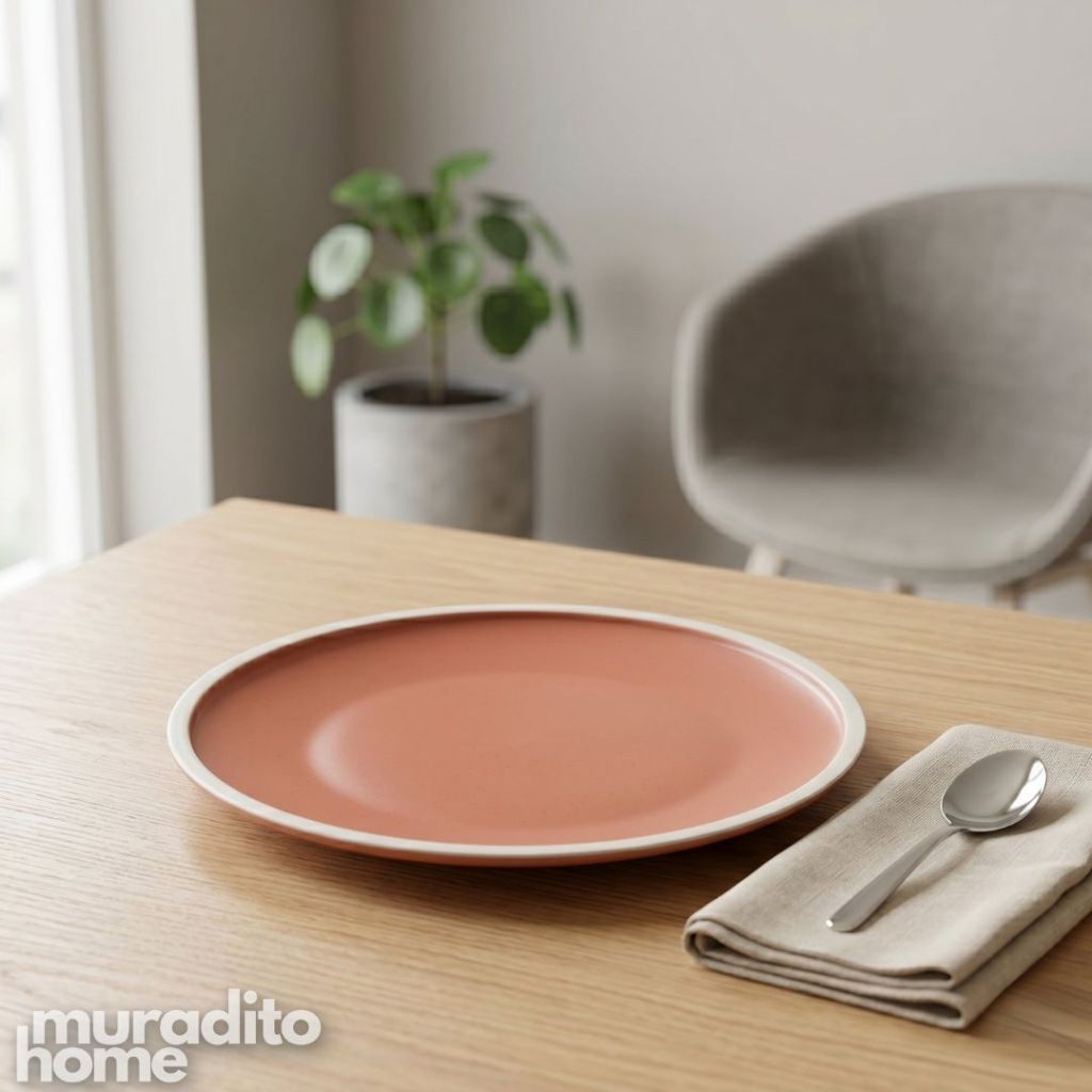 Muraditohome Minimalist Flat Rim Ceramic Dinnerware Collection