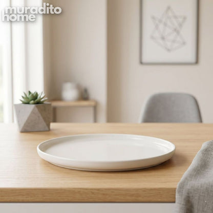 Muraditohome Tahom Minimalist Ceramic Plate Unique Egg Shape and Round Plate Collection