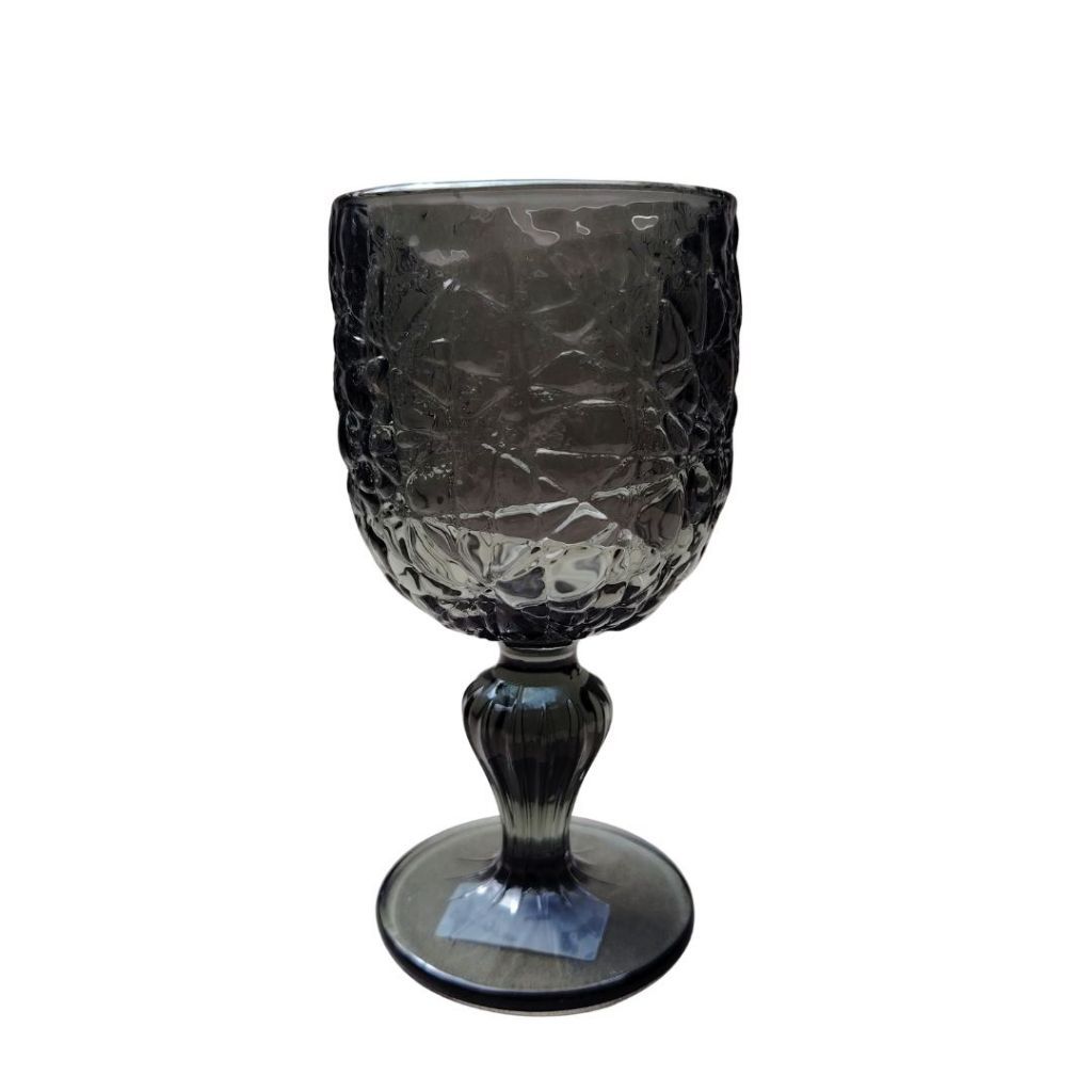 Muraditohome Azula Ash Glassware Collection | Premium Vintage Hammered Smoke Grey Glass