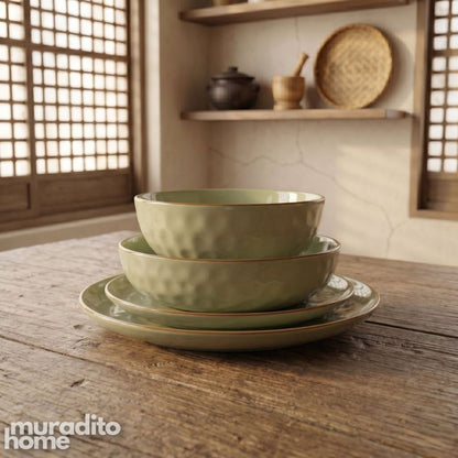 Muraditohome Premium Sage Green Stoneware Dinnerware Collection