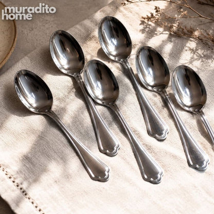 Muraditohome Elegant Beaded Stainless Steel Flatware High Quality Classic Dining Utensils