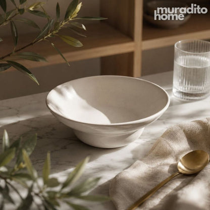 Muraditohome Aesthetic Speckled Ceramic Footed Serving Bowl 7.5x3.25 in