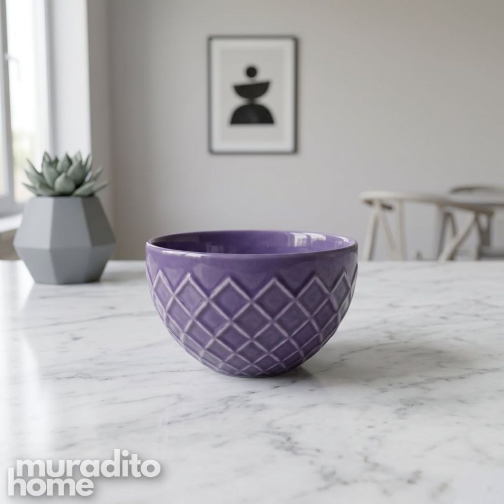 Muraditohome Mini Textured Ceramic Dessert Bowl 3.5x2 in