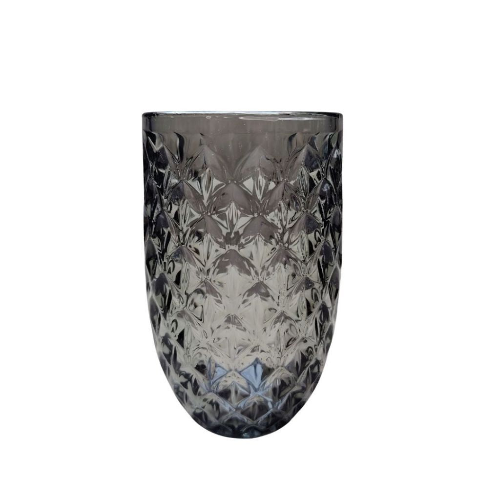 Muraditohome Neytiri Ash Vintage Glassware | Embossed Ash Glass Goblet & Tumblers
