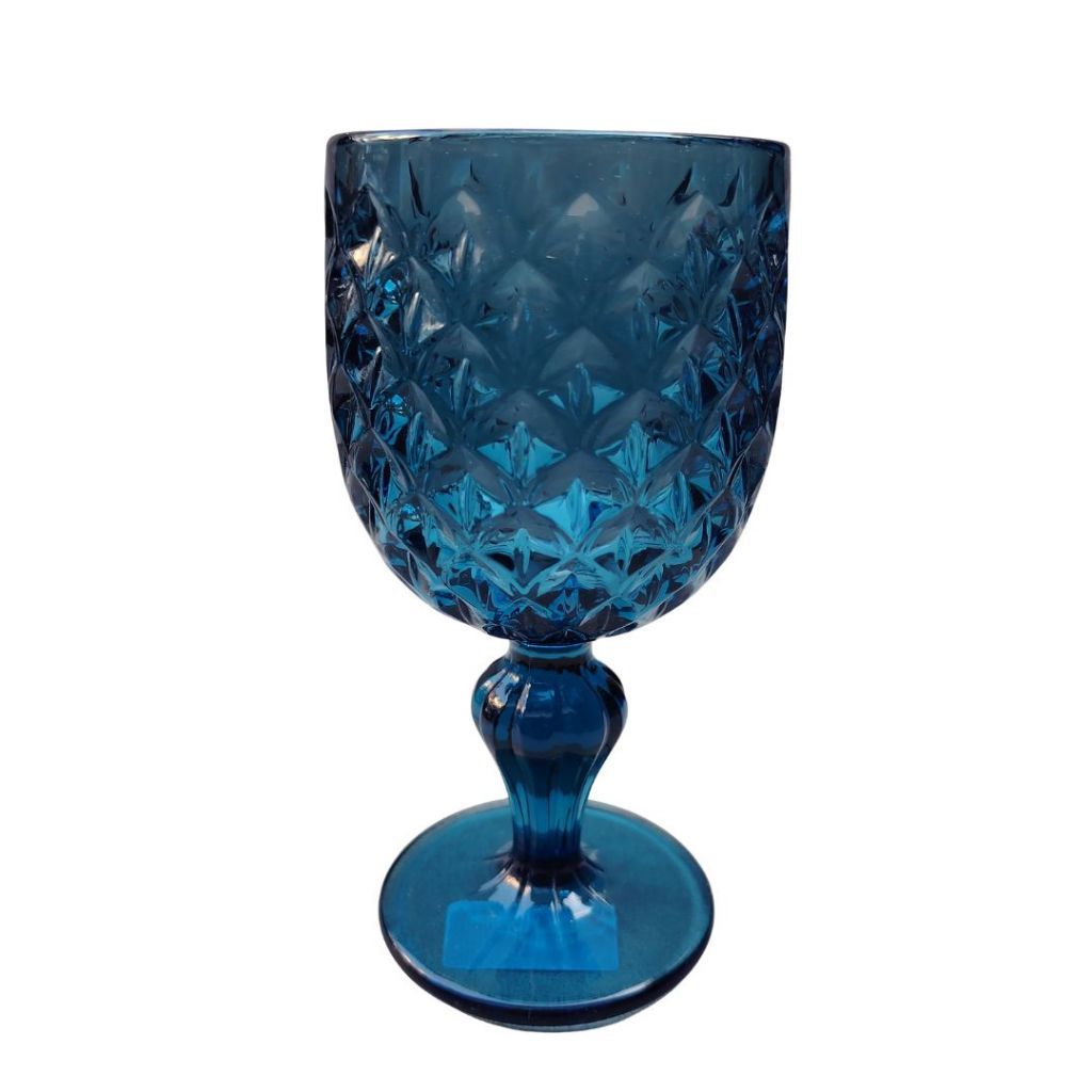 Muraditohome Neytiri Blue Glassware Collection | Premium Vintage Embossed Ocean Blue Glass