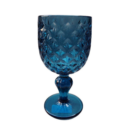 Muraditohome Neytiri Blue Glassware Collection | Premium Vintage Embossed Ocean Blue Glass