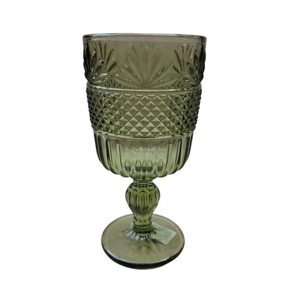 Muraditohome Dorian Moss Glassware Collection | Premium Vintage Multi-Textured Green Glass