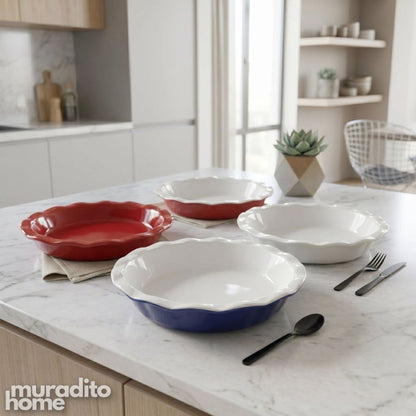 Muraditohome Premium Ceramic Serving Plate 10.75x2.25 inches