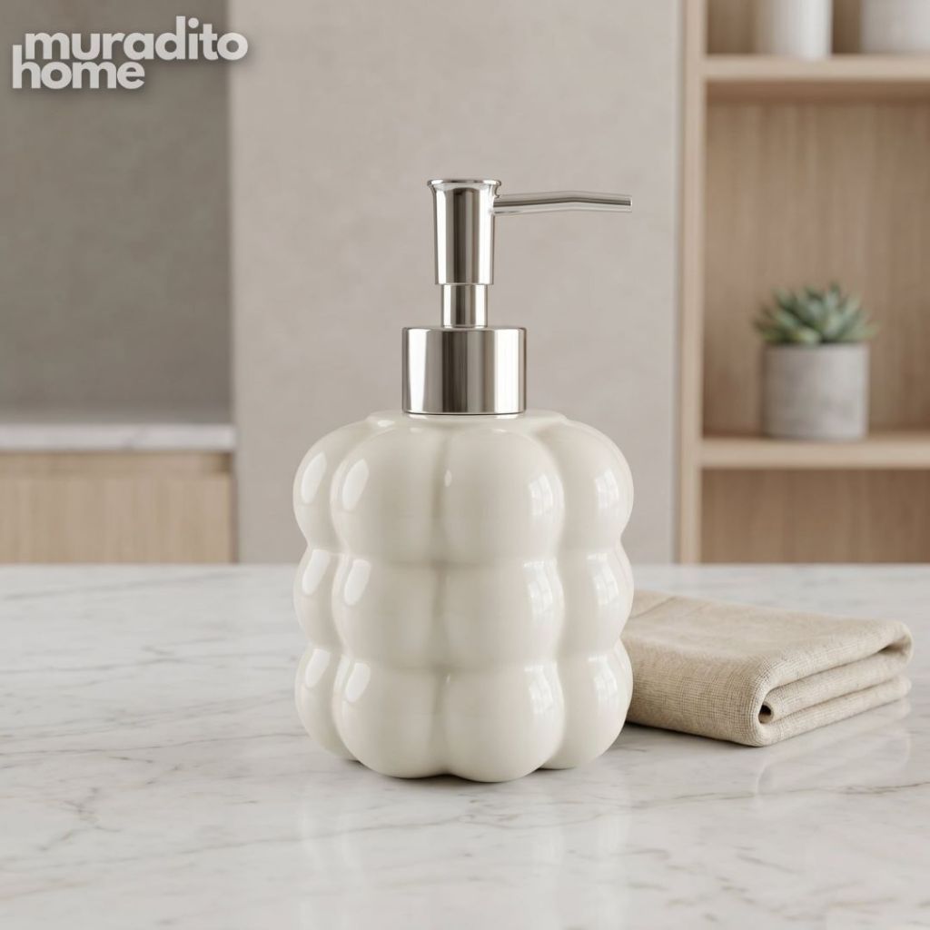 Muraditohome Aesthetic Modern Ceramic Soap Dispenser 350 ml and 410 ml