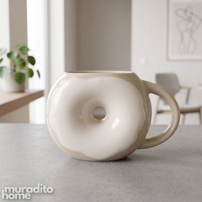 Muraditohome Aesthetic Donut-Shaped Ceramic Mug 350ml