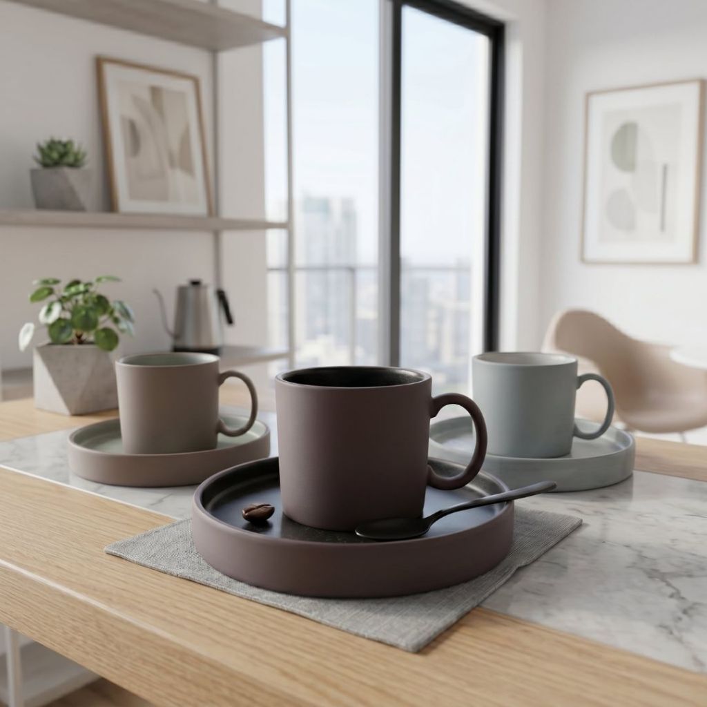 Muraditohome Takumi Premium Matte Porcelain Cup and Saucer 190 ml
