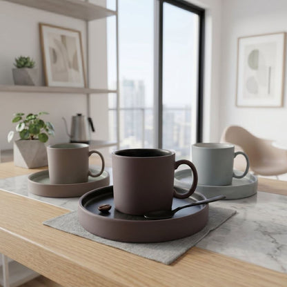 Muraditohome Takumi Premium Matte Porcelain Cup and Saucer 190 ml