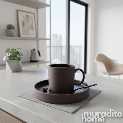 Muraditohome Takumi Premium Matte Porcelain Cup and Saucer 190 ml