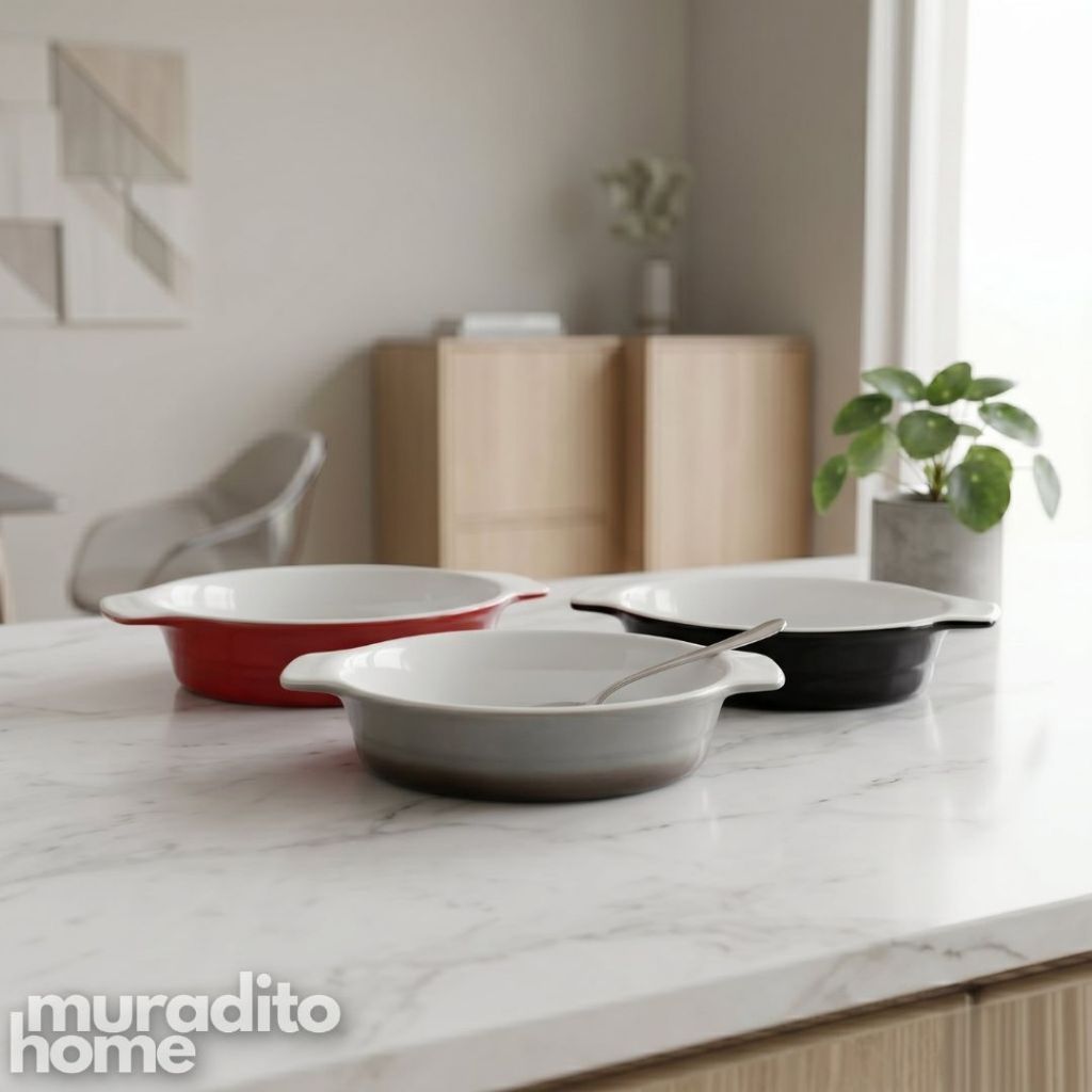 Muraditohome Premium Oval Ceramic Serving Dish 8.5x4x2 inches