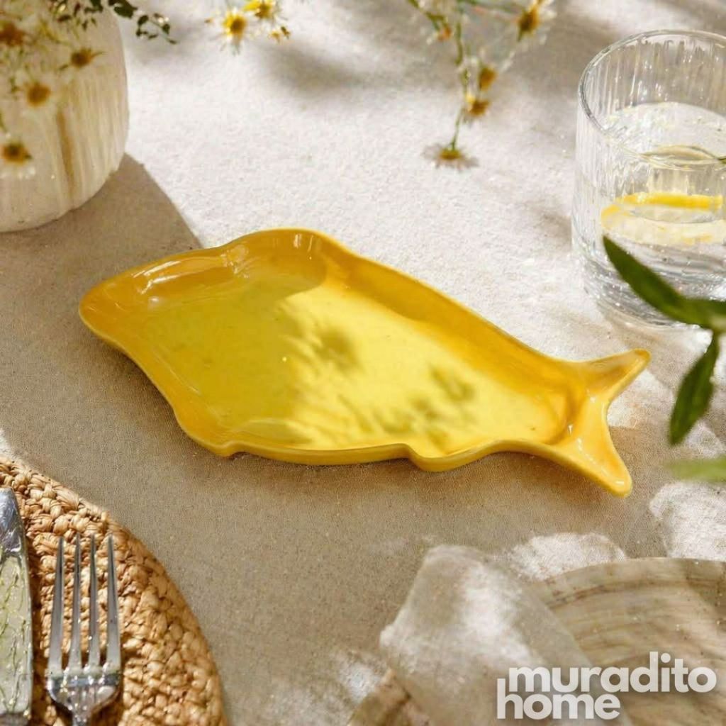 Muraditohome Pescado Fish Shaped Ceramic Serving Platter Collection