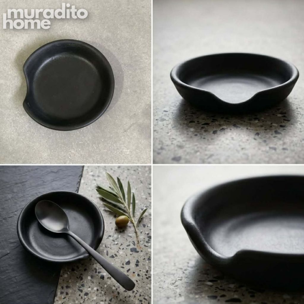 Muraditohome Minimalist Ceramic Spoon Rest 4.75x1 inches