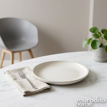Muraditohome Minimalist Flat Rim Ceramic Dinnerware Collection